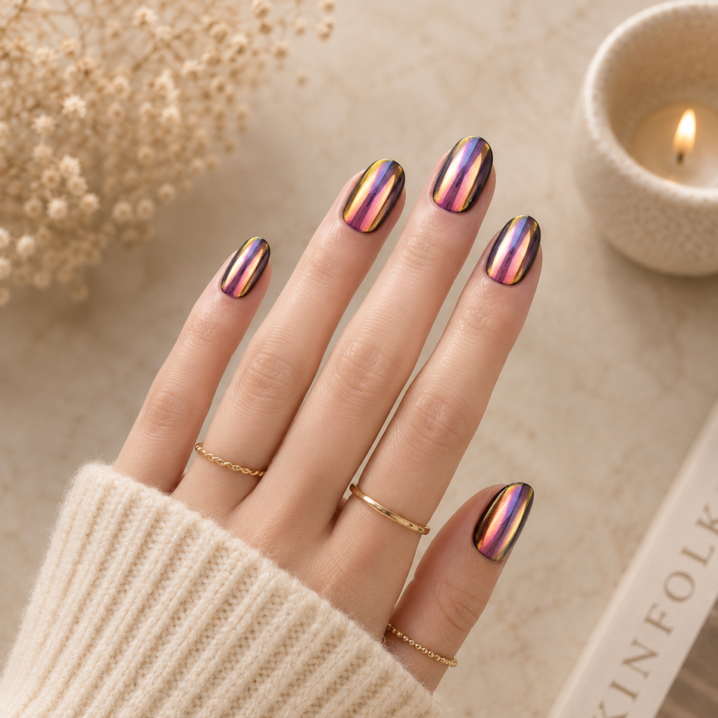 Aurora Chrome Nails Multichrome Press On Nails
